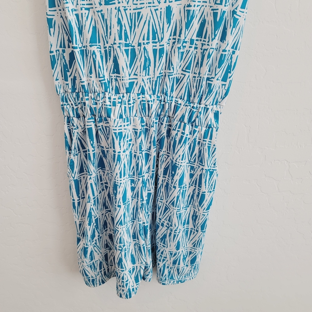 Uniti Stretch Blue and White Romper Size Large - Picture 3 of 14